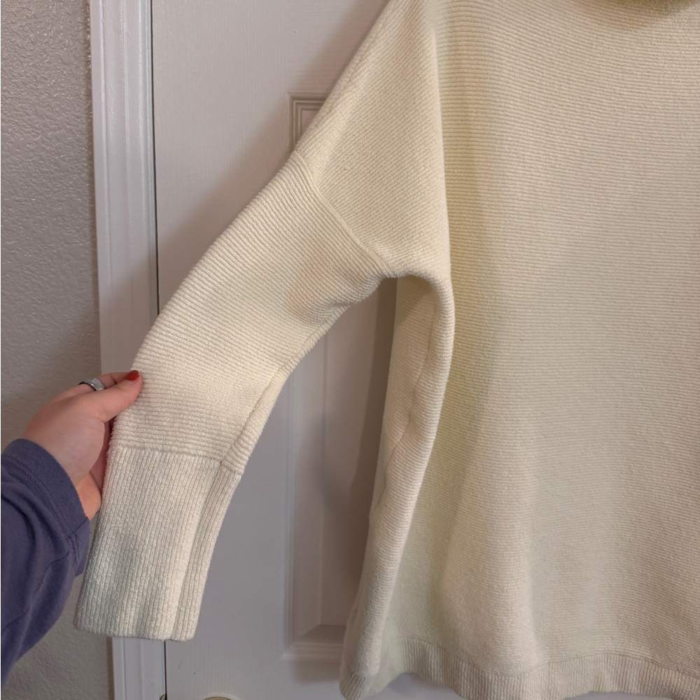 Free People ‘Ottoman Slouchy Tunic’ Mock Neck Sweater in Ivory/Cream - Women’s M - Picture 7 of 8